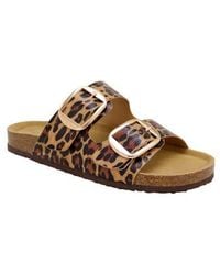 Seven7 - Griffin Faux Leather Double Strap Slide Sandal - Lyst