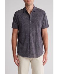COASTAORO - Wavy Crosshatch Short Sleeve Shirt - Lyst