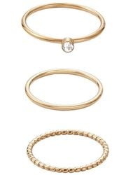 Adornia - Set Of 3 Assorted Stackable Rings - Lyst