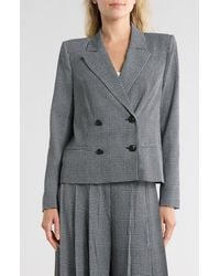 L'Agence - Atmore Houndstooth Double Breasted Blazer - Lyst