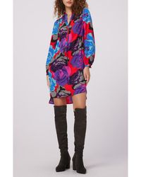 Diane von Furstenberg - Sonoya Long Sleeve High-Low Dress - Lyst