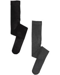Jessica Simpson Fleece Lined Tights - Size M/l - Pack Of 2 - Black