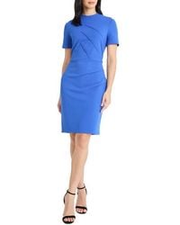 Maggy London - Mock Neck Short Sleeve Sheath Dress - Lyst