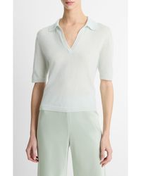 Vince - Cashmere & Silk Johnny Collar Polo Sweater - Lyst