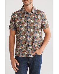 Stone Rose - Jungle Print Short Sleeve Trim Fit Button-up Shirt - Lyst