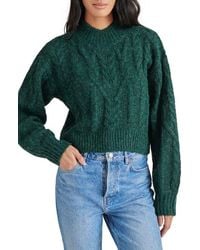 Steve Madden - Marcie Cable Stitch Mock Neck Sweater - Lyst