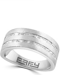Effy - Sterling Baguette Diamond Band Ring - Lyst