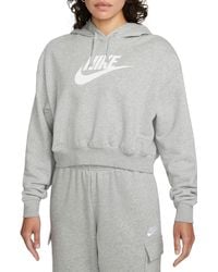 Nike - Sportswear Club Fleece Crop Hoodie Sweatshirt - Lyst