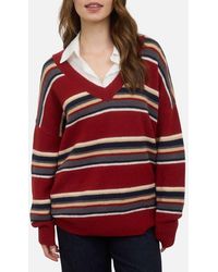 Blu Pepper - Pullover V-Neck Sweater - Lyst