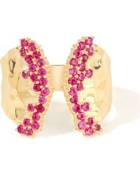 YS GEMS - Lab Created Ruby Open Ring - Lyst