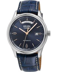 Gevril - Excelsior Croc Embossed Leather Strap Watch, 42Mm - Lyst