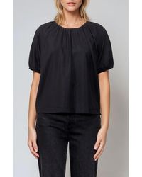 MELLODAY - Puff Sleeve Crepe Top - Lyst