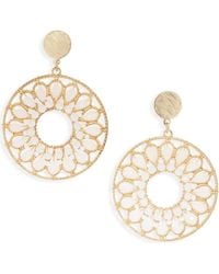 Cara - Beaded Frontal Hoop Earrings - Lyst