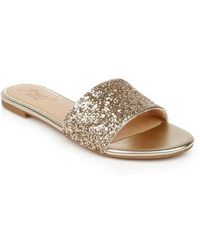Badgley Mischka - Dillian Glitter Slide Sandal - Lyst