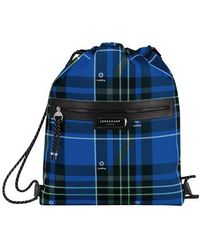 Longchamp - District Tartan Drawstring Backpack - Lyst