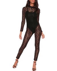 Missguided Halloween Lace Jumpsuit - Black