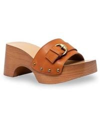 In Touch Footwear - Soraya Buckle Platform Wedge Slide Sandal - Lyst