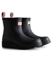 HUNTER - Play Short Faux Shearling Lined Waterproof Rain Boot - Lyst