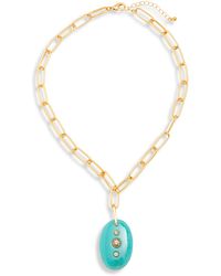 Nordstrom - Stone & Stud Resin Pendant Necklace - Lyst