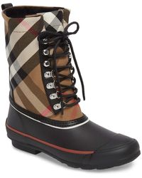 Burberry Rowlette House Check Rain Boot (women) - Black