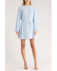 Wayf - Lace Trim Long Sleeve Dress - Lyst