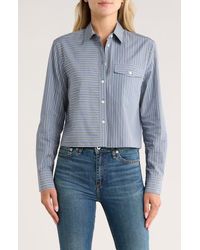Rag & Bone - Mina Stripe Crop Cotton Shirt - Lyst
