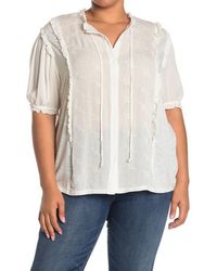 Forgotten Grace - Ruffled Button-Up Short-Sleeve Top - Lyst