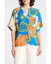 Tahari - Split Neck Shirt - Lyst