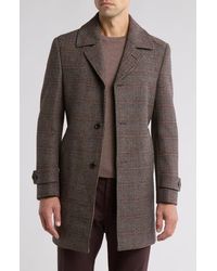 English Laundry - Plaid Wool Blend Overcoat - Lyst