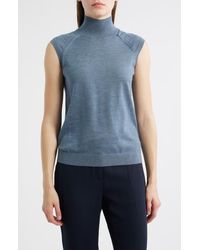 BOSS - Fipini Turtleneck Sleeveless Virgin Wool Sweater - Lyst