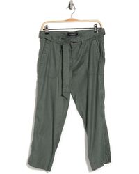 Liverpool Jeans Company Kinley Linen Blend Crop Pants In Fennel Green At Nordstrom Rack