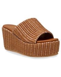 In Touch Footwear - Evani Raffia Wedge Platform Sandal - Lyst