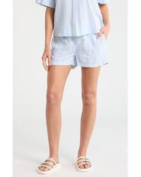 Caslon - Stripe Drawstring Linen Blend Shorts - Lyst