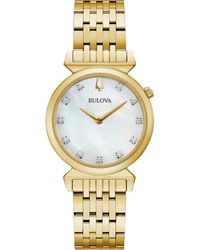 Bulova - Regatta Mother-Of-Pearl & Diamond Bracelet Watch, 30Mm - Lyst