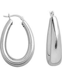 CANDELA JEWELRY - Oval Hoop Earrings - Lyst
