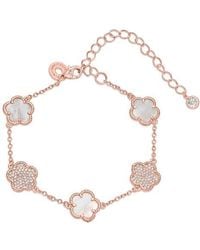 Kenneth Jay Lane - Pavé Cubic Zirconia & Mother-Of-Pearl Clover Station Bracelet - Lyst