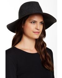 Phenix - Leather Trim Wide Brim Wool Fedora - Lyst