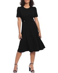 London Times - Side Tab Fit & Flare Dress - Lyst