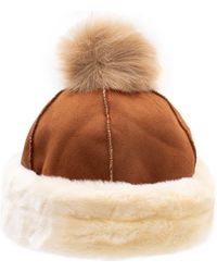 Surell - Faux Fur Trim Beanie - Lyst