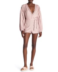 Free People I Meant It Crochet Knit Romper - Pink