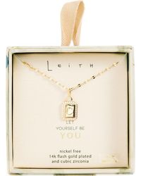 Leith - Initial Pendant Cubic Zirconia Necklace - Lyst