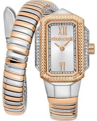 Roberto Cavalli - Vera Snake Wraparound Bracelet Watch, 22Mm X 32Mm - Lyst