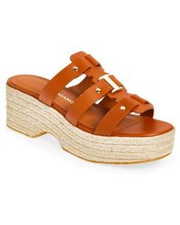 Ferragamo - Milica Espadrille Platform Slide Sandal - Lyst