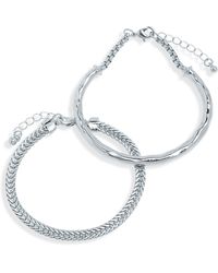 Nordstrom - Set Of 2 Herringbone Chain & Molten Bar Bracelets - Lyst