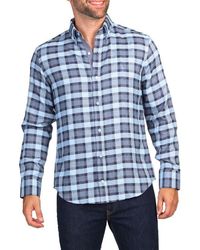 Tailorbyrd - Modern Fit Melange Plaid Performance Button-Down Shirt - Lyst