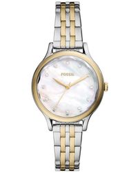 Fossil - Laney Two-Tone Bracelet Watch, 34Mm - Lyst