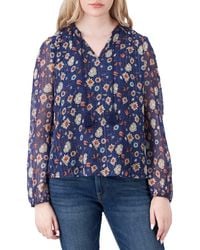 Lucky Brand - Floral Long Sleeve Blouse - Lyst