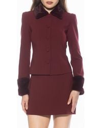 Alexia Admor - Fran Faux Fur Trim Twill Jacket - Lyst
