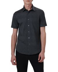 Bugatchi - Ooohcotton® Dot Print Short Sleeve Button-up Shirt - Lyst