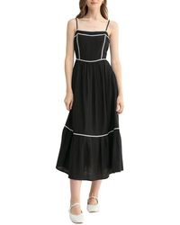 Lush - Contrast Ric Rac Midi Dress - Lyst